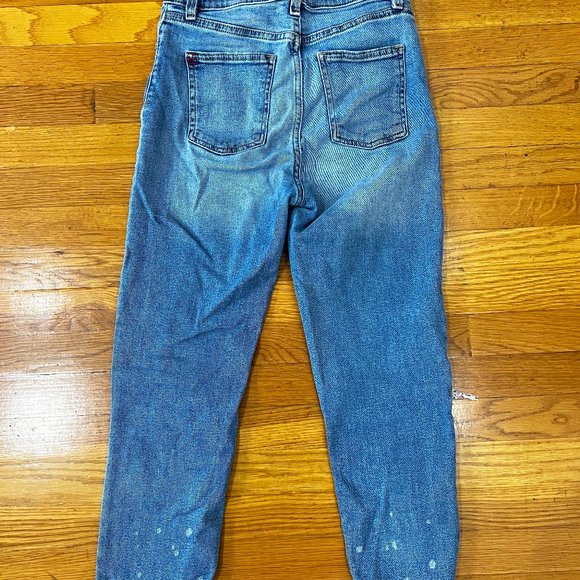 BDG Girlfriend High Rise Distressed Jeans w/ Paint Splatter - Picture 2 of 5